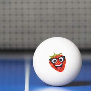 Cooler Erdbeer-Charakter – Lustige Kawaii-Fruchtku Tischtennisball