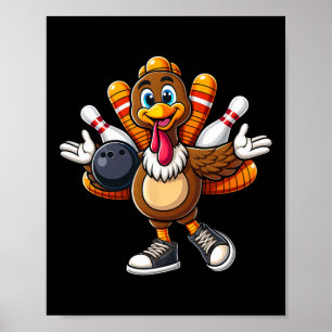 Cooler Erntedank Bowling Gobble Player Türkei Bow Poster