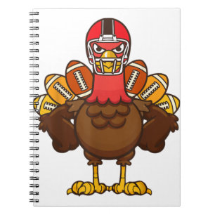 Cooler Erntedank Football Gobble Player Turkey Gi Notizblock