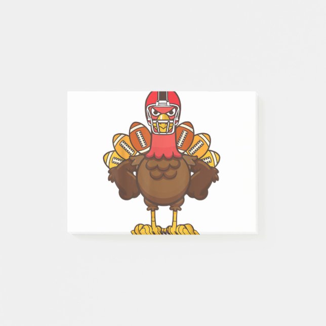 Cooler Erntedank Football Gobble Player Turkey Gi Post-it Klebezettel (Vorderseite)