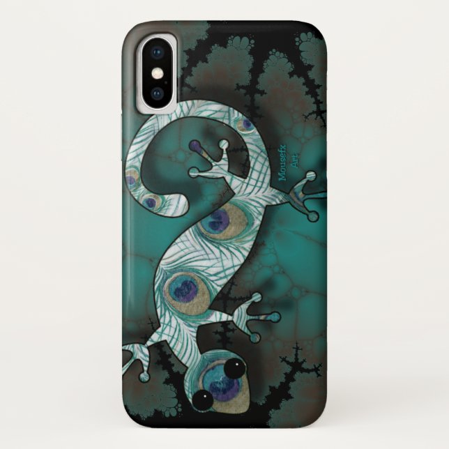 Cooler Fall Gecko iPhone X Case-Mate iPhone Hülle (Rückseite)