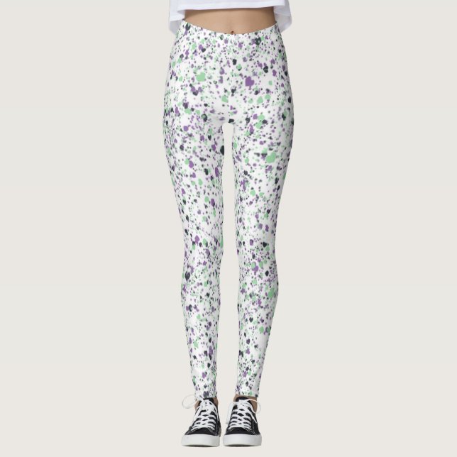 Cooler, farbenfroher Spritzer Paint, Abstrakt Leggings (Vorderseite)