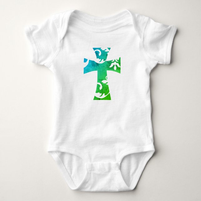 cooler farbiger SWIRL CROSS | Baby Strampler (Vorderseite)