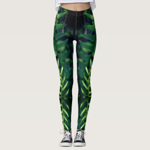 Cooler Farn-Blatt-Druck auf Leggins