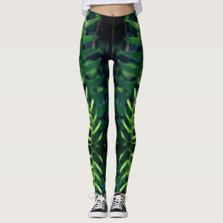 Cooler Farn-Blatt-Druck auf Leggins