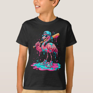 Cooler Flamingo Baseball Eis Drip lustiger Sport T-Shirt