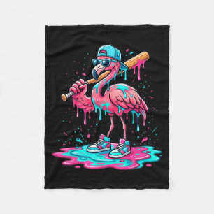 Cooler Flamingo Baseball Eiscreme-Tropf lustiger S Fleecedecke