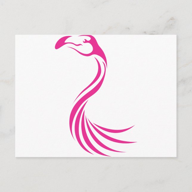 Cooler Flamingo Großer Swish Logo Icon Style Postkarte (Vorderseite)