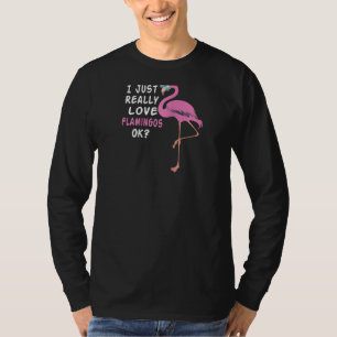 Cooler Flamingo mit Brille Ich nur wirklich Liebe T-Shirt