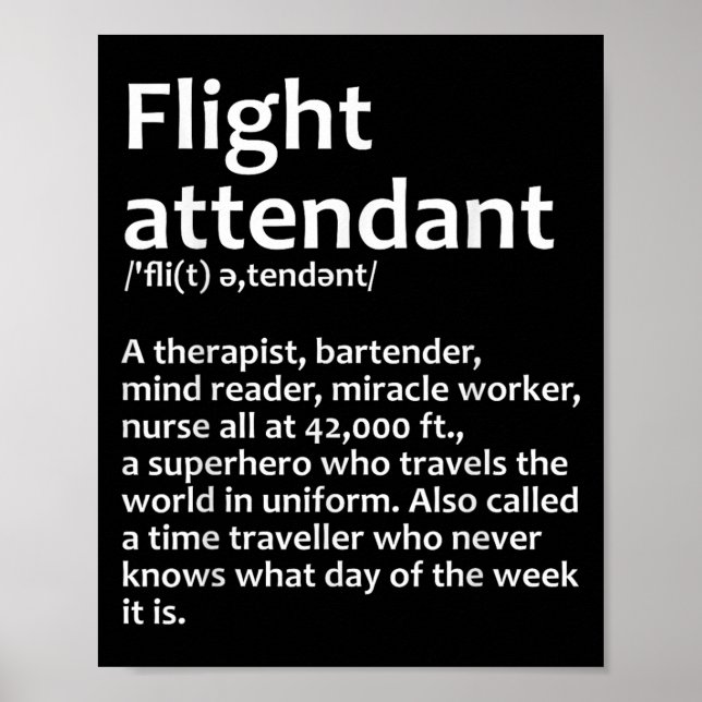 Cooler Flugbegleiter für den Frauenflug Poster (Vorne)
