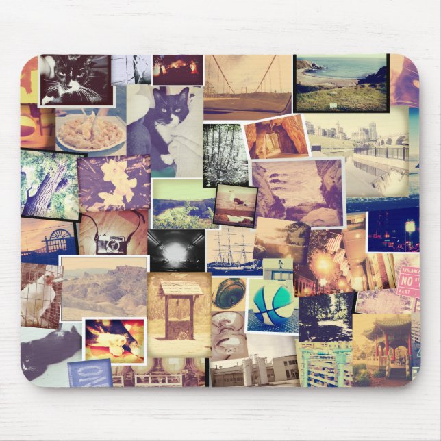 Cooler Fotofilter Hipster Collage Mousepad (Vorne)