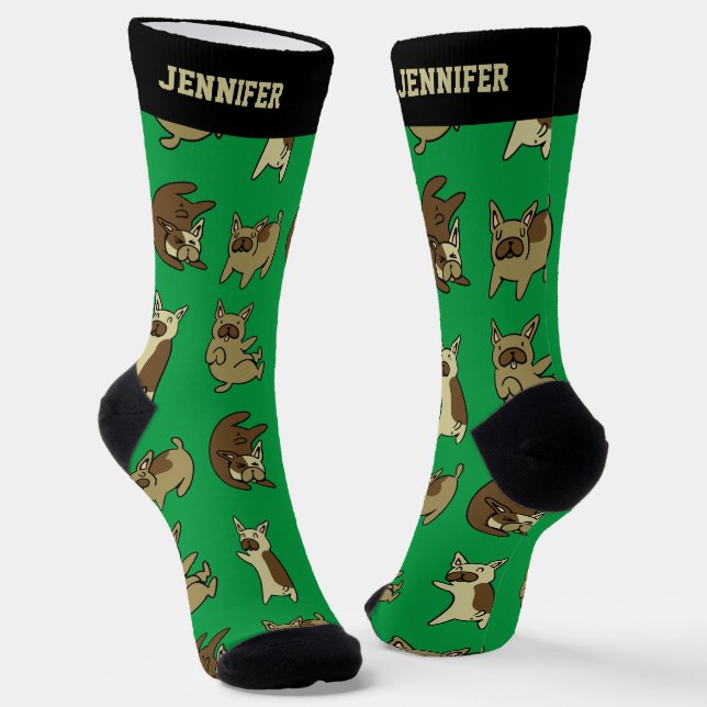 Cooler französischer Bulldog-Hund Niedliches Welpe Socken (Gewinkelt)