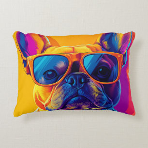 Cooler Französischer Bulldogge Hund mit Sonnenbril Dekokissen