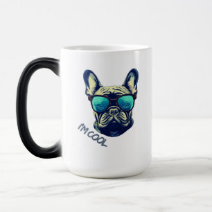 Cooler Französischer Bulldogge mit Sonnenbrille Verwandlungstasse