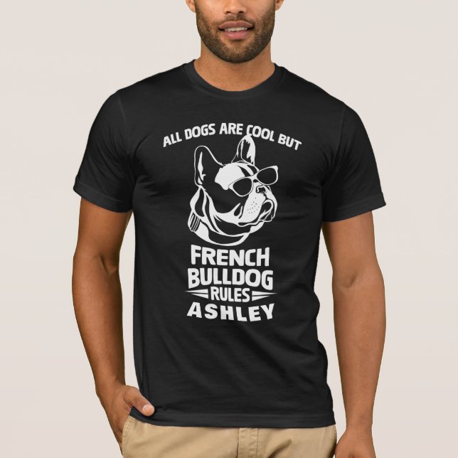 Cooler französischer Bulldogge T-Shirt (Vorderseite)