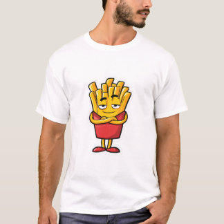 Cooler französischer Pommes Frites Charakter mit H T-Shirt
