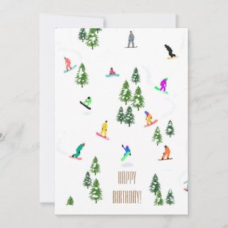 Cooler Freeride Snowboarders Happy Birthday Einladung