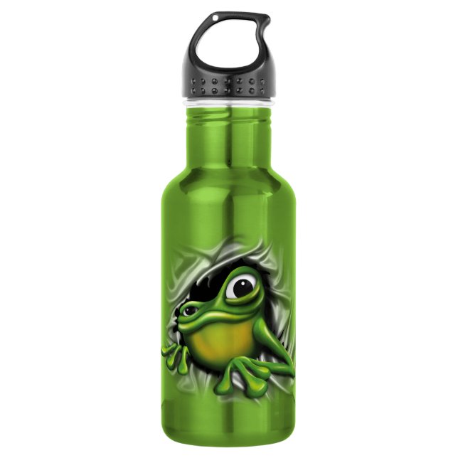 Cooler Frosch 3D Trinkflasche (Vorderseite)