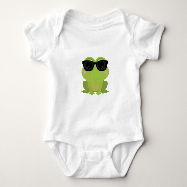 Cooler Frosch Baby Strampler (Vorderseite)
