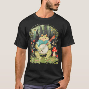 Cooler Frosch Banjo Kostüm Farbige Tieranzeige T-Shirt