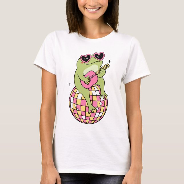 cooler Frosch Gitarrenfrauen T-Shirt (Vorderseite)