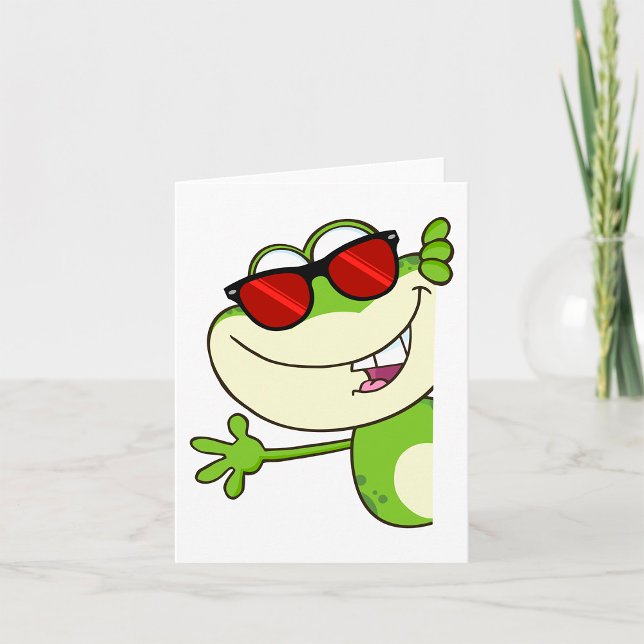 Cooler Frosch mit roter Sonnenbrille Karte (Von Creator hochgeladen)