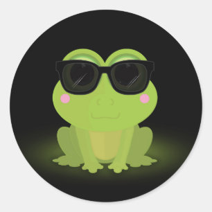 Cooler Frosch Runder Aufkleber