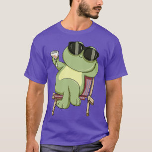 Cooler Frosch trinkt einen Glaswein T-Shirt