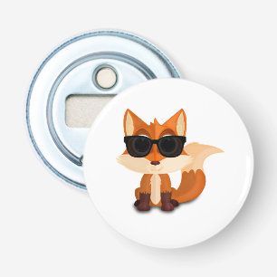 Cooler Fuchs mit Sonnenbrille, süßes Cartoon-Tier Flaschenöffner