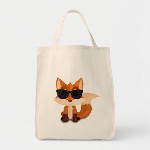 Cooler Fuchs mit Sonnenbrille Süßes Cartoon-Tier Tragetasche