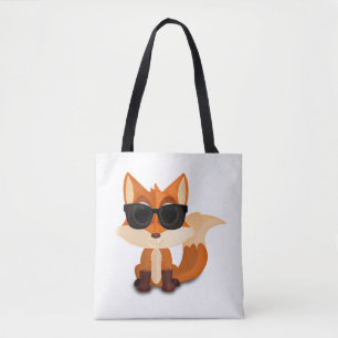 Cooler Fuchs mit Sonnenbrille Volldruck Cartoon