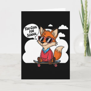 Cooler Fuchs Skateboardfahren mit Sonnenbrille und Karte