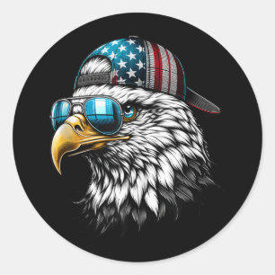 Cooler Funny American Bald Adler Einweihungstag Runder Aufkleber