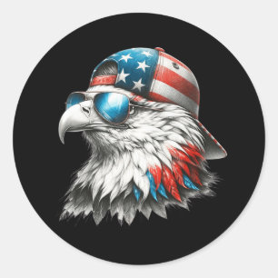 Cooler Funny American Bald Adler Einweihungstag Runder Aufkleber