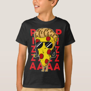 Cooler Funny Cartoon Pizza Tragen Biker Kleidung T-Shirt