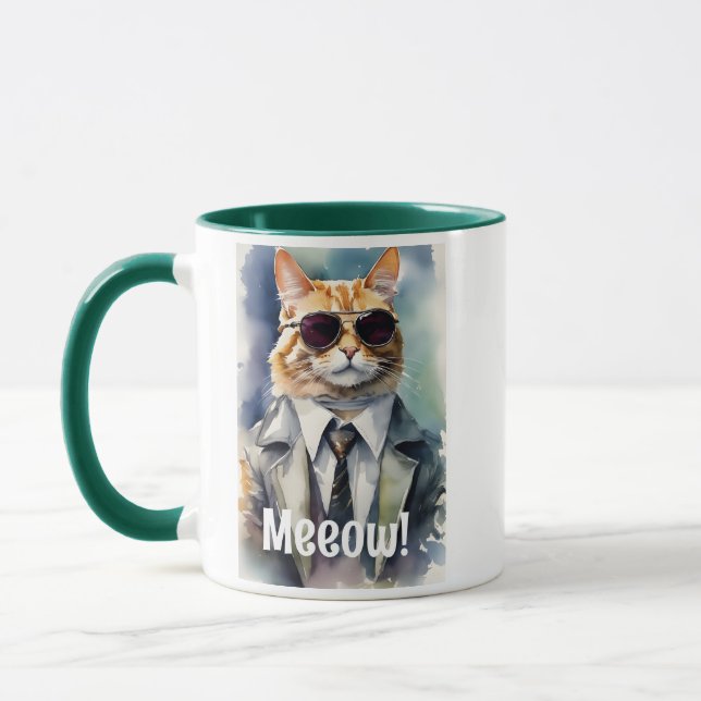 Cooler Funny Cat Grafischer Kaffee Tasse (Links)