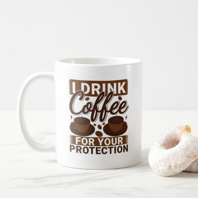 Cooler Funny Coffee Lover Sprichwort Kaffeetasse (Mit Donut)