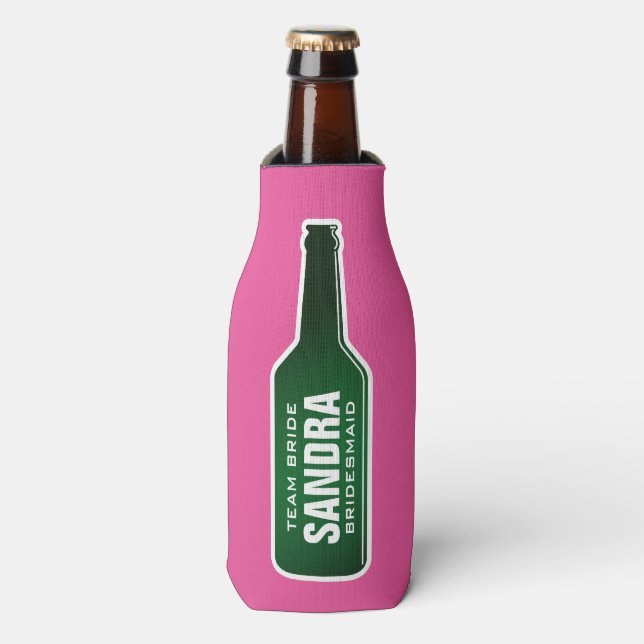 Cooler für Teambrit eine Neon-Rosa-Flasche Flaschenkühler (Flaschenvorderseite)