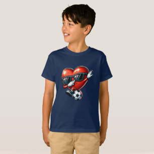 Cooler Fußball-Herz-Maskottchen T-Shirt