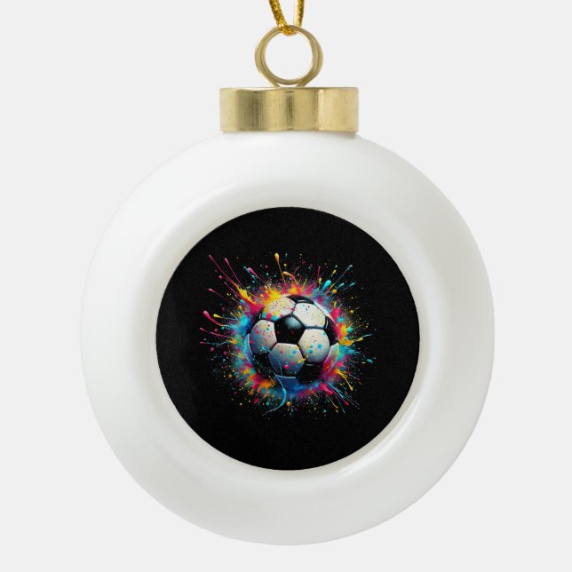 Cooler Fußballspielsport für Jungen Männer Frauen Keramik Kugel-Ornament (Vorderseite)