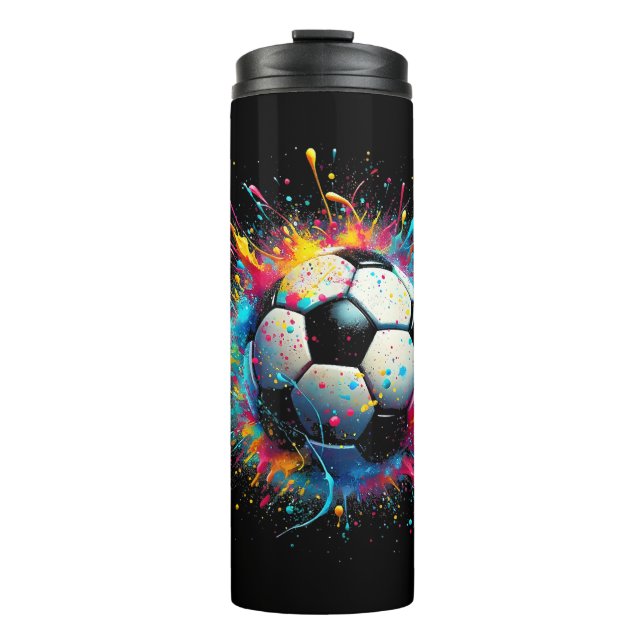 Cooler Fußballspielsport für Jungen Männer Frauen Thermosbecher (Vorderseite)
