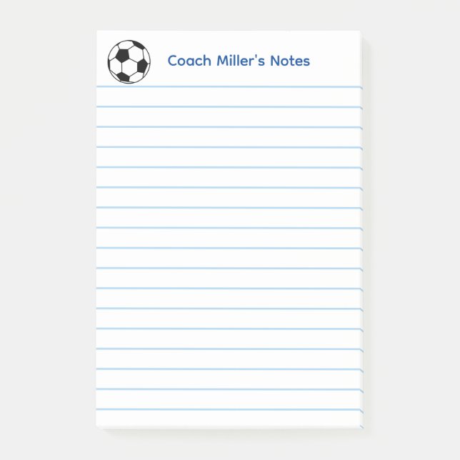 Cooler Fußballtrainer liniertes Benutzerdefiniert Post-it Klebezettel (Vorderseite)