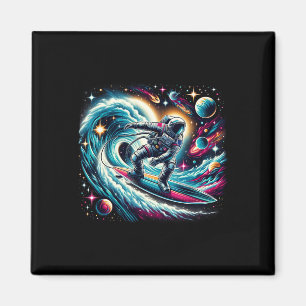 Cooler Galaxie-Surfer-Astronaut beim Surfen Magnet