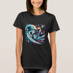 Cooler Galaxie-Surfer-Astronaut beim Surfen T-Shirt