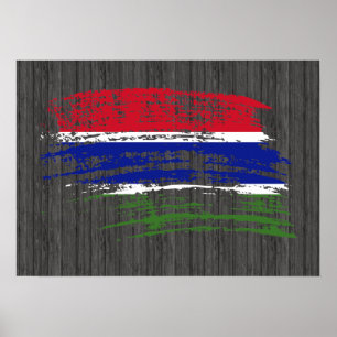 Cooler gambischer Flaggenentwurf Poster