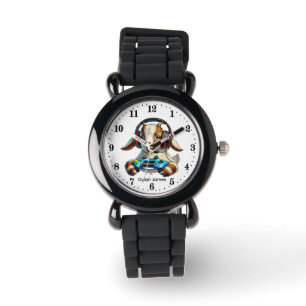Cooler Gamer-Goat Name hinzufügen Armbanduhr