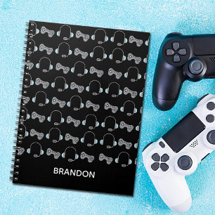 Cooler Gamer Personalisiertes Gaming-Muster Schwar Notizblock