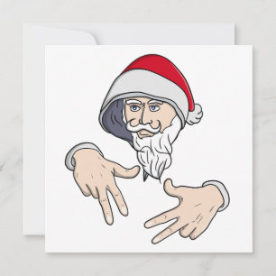Cooler Gangsta-Hip-Hop-Hand-Rap-Santa-Claus Einladung