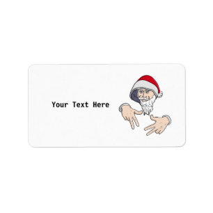 Cooler Gangsta Hip Hop Hand Rap Weihnachtsmann Adressaufkleber