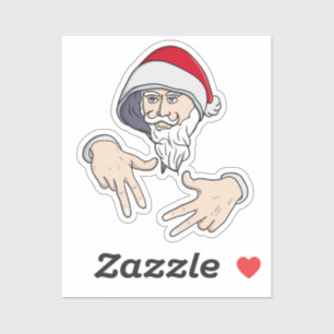Cooler Gangsta Hip Hop Hand Rap Weihnachtsmann Aufkleber
